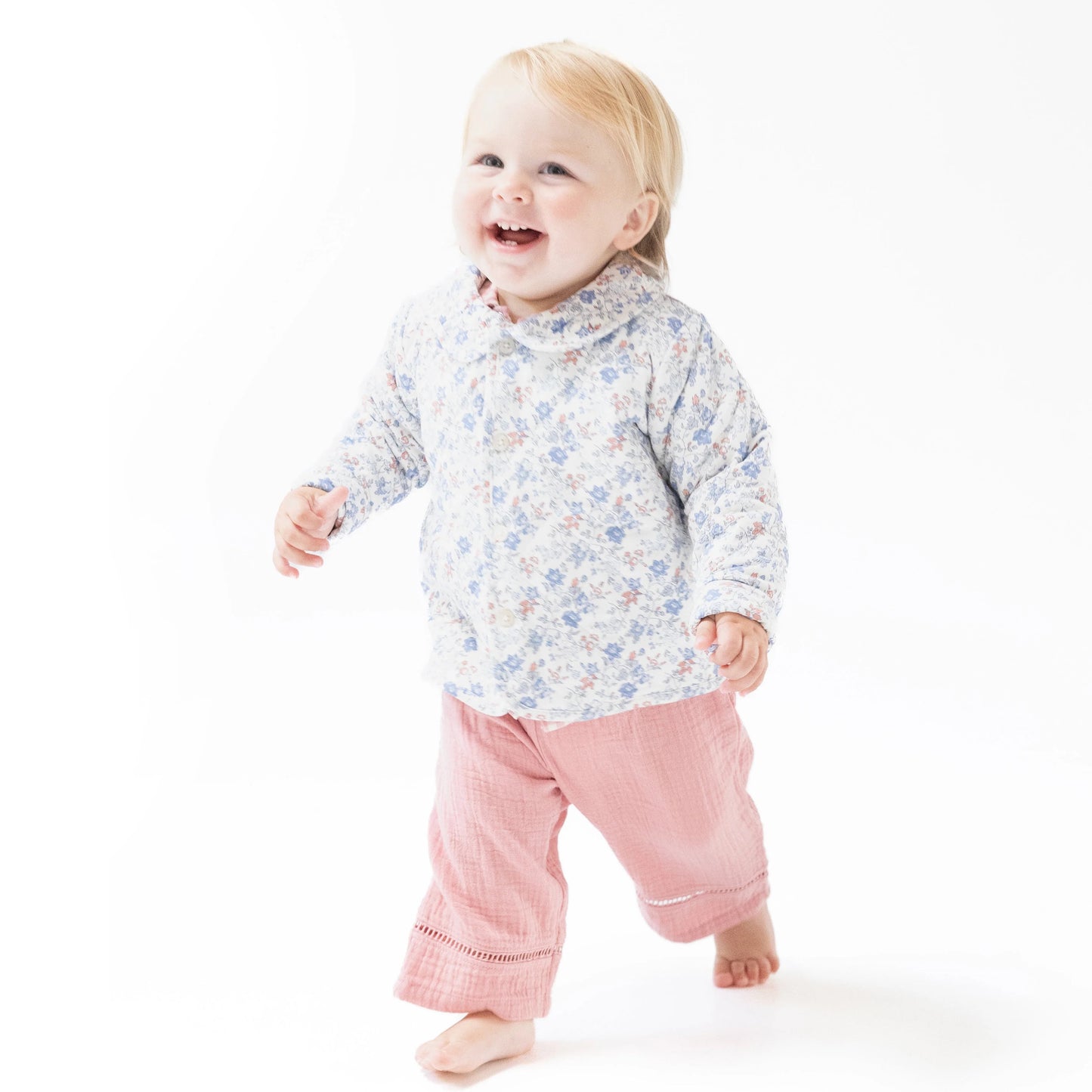 Quilted Jacket With Peter Pan Collar - Country Floral