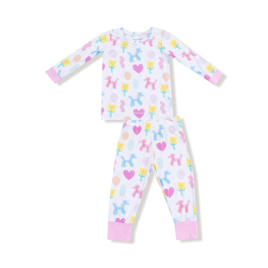 Long Sleeve Loungewear Set - Pink Balloon Animals