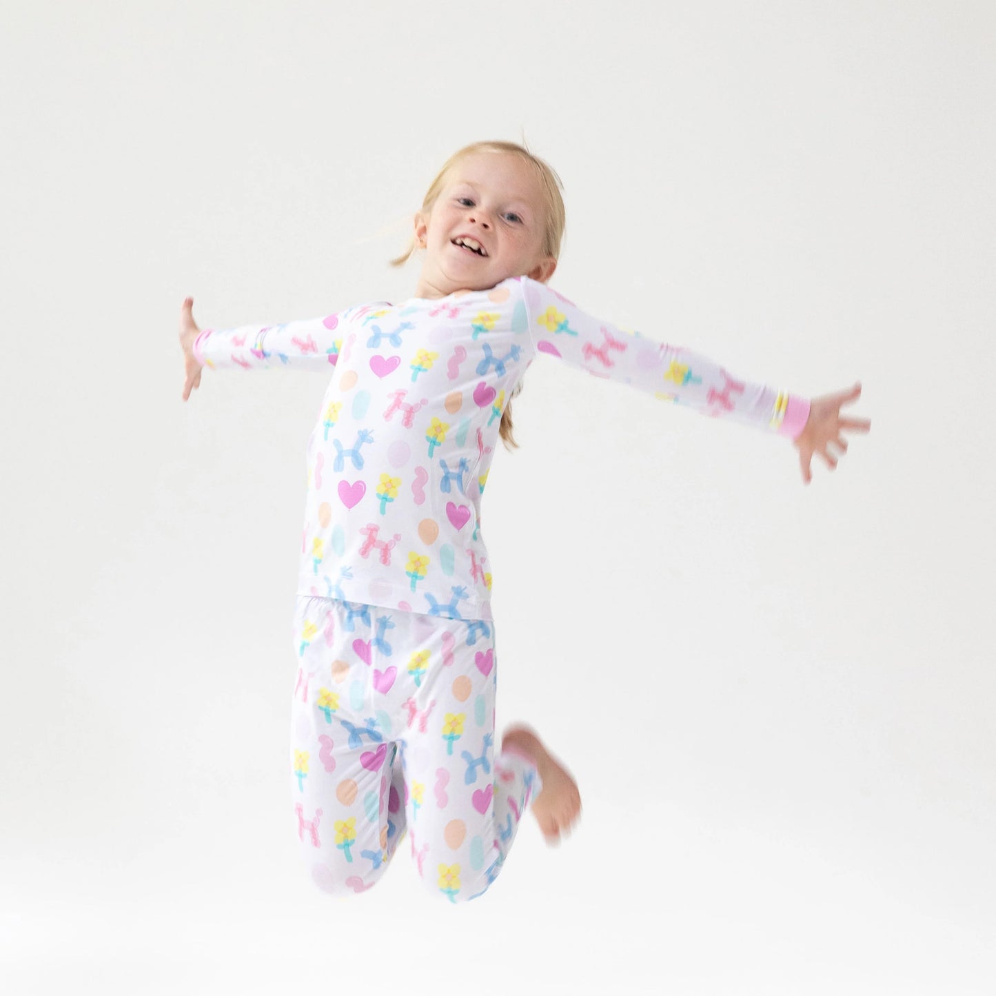Long Sleeve Loungewear Set - Pink Balloon Animals