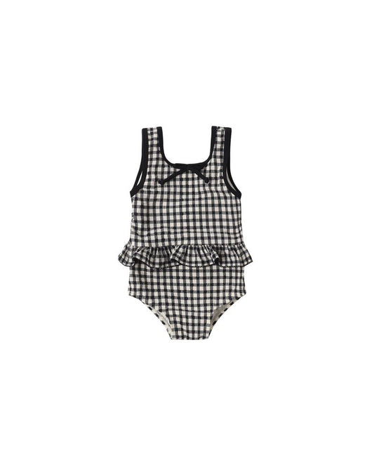 Skirted One-Piece - Black Gingham