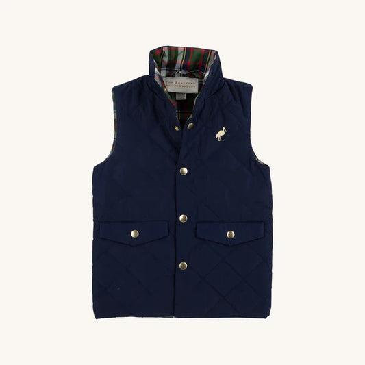Vaughn Vest - Nantucket Navy with Grant Park Plaid & Bellport Butter Yellow Stork