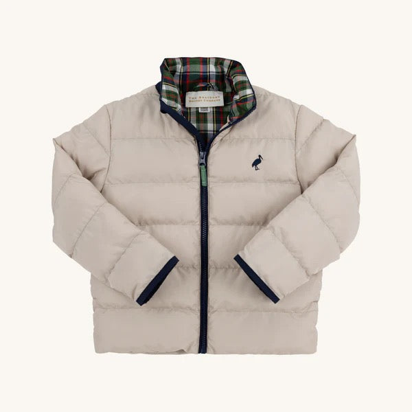 Cooper Coat - Keeneland Khaki with Nantucket Navy & Grant Park Plaid
