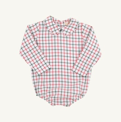 Peter Pan Collar Shirt Onesie - Old Town Tattersall