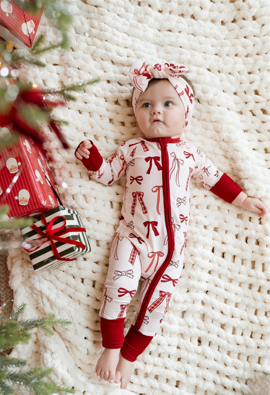 Merry Little Bow's Zipper Romper