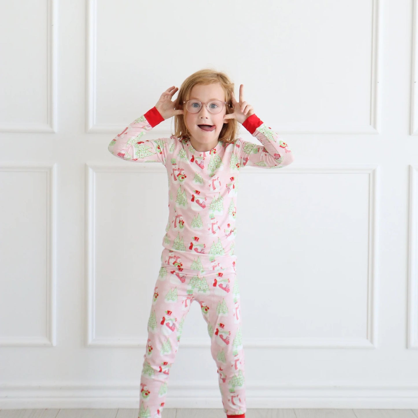 Pink Snowman Two Piece Set