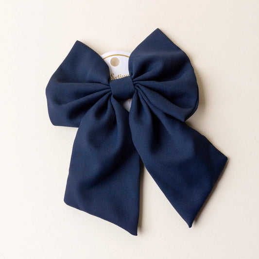 Classic Hair Bow - Navy
