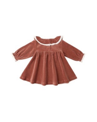 Velour Dress - Cranberry