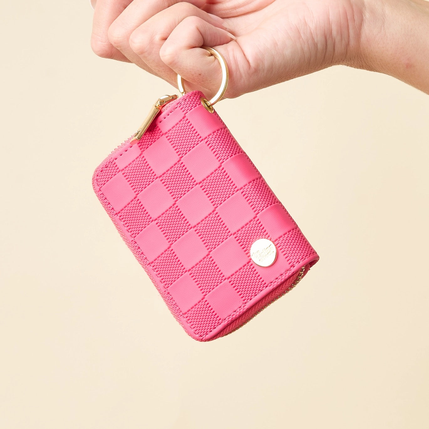 Zip Around Wallet - Hot Pink Check