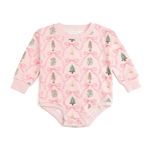 Nutcracker Trellis Christmas Long Sleeve Romper - Ballet