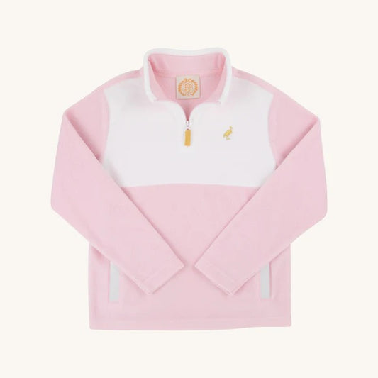 Hayword Half-Zip (Fleece)- Palm Beach Pink with Worth Avenue White