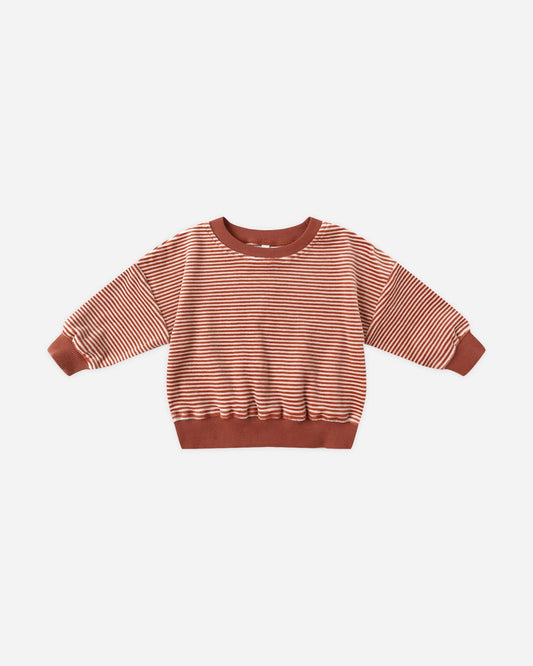 Velour Relaxed Fleece Sweatshirt - Candy Stripe