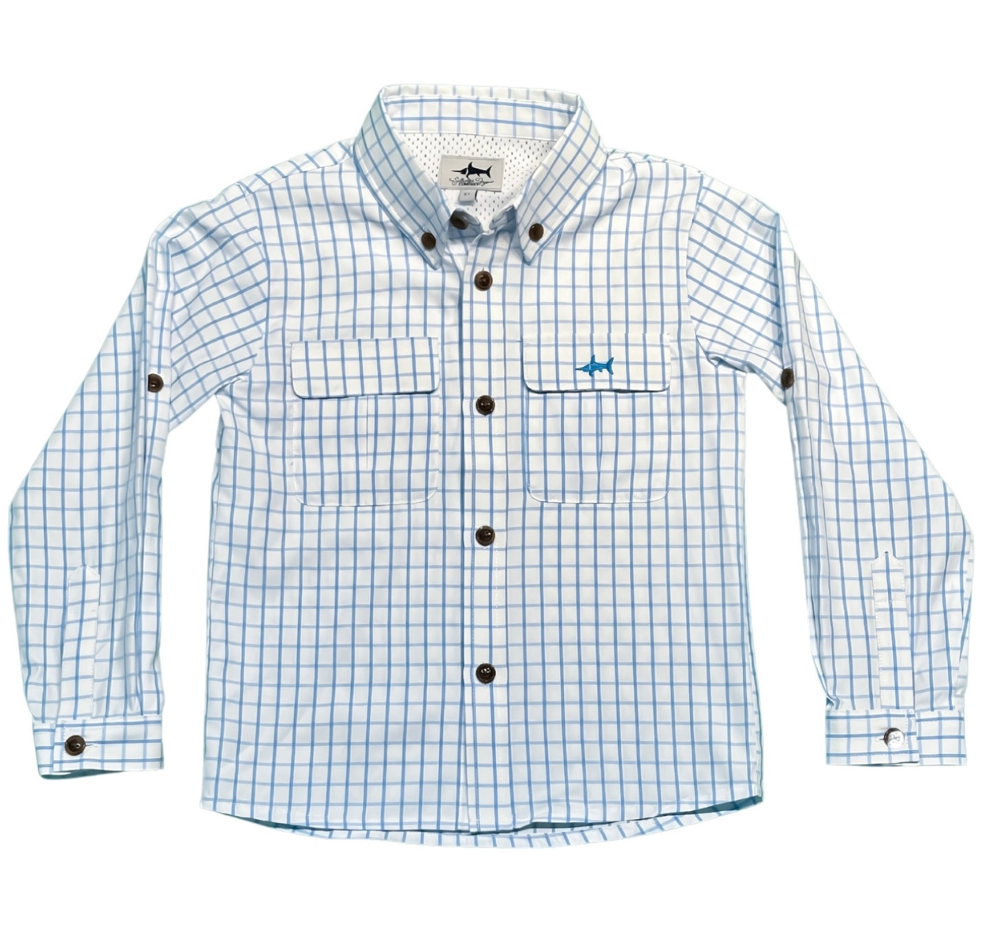 Flagger Fishing Shirt - White/Blue Plaid