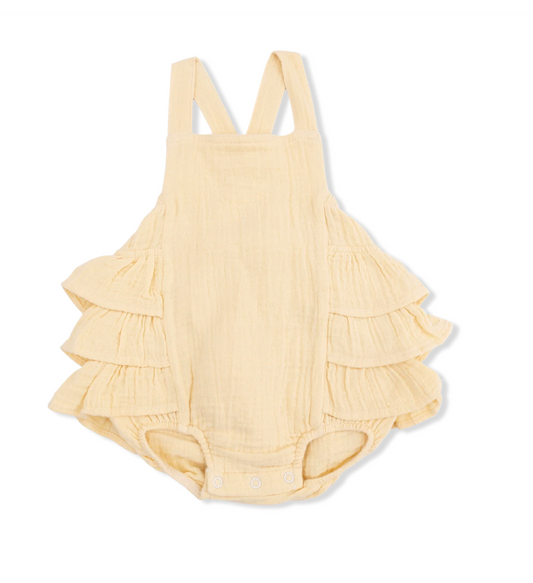 Ruffle Sunsuit - Italian Straw