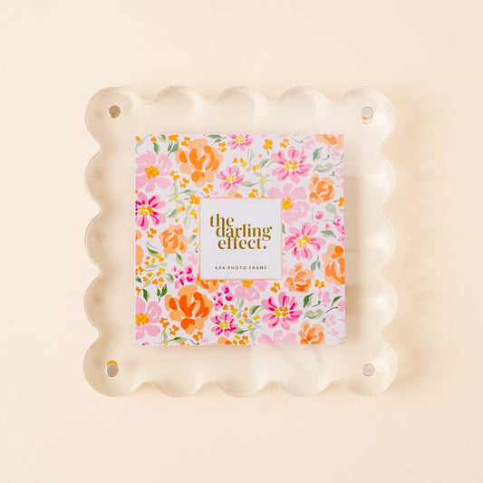Square Scalloped Acrylic Frame - Clear