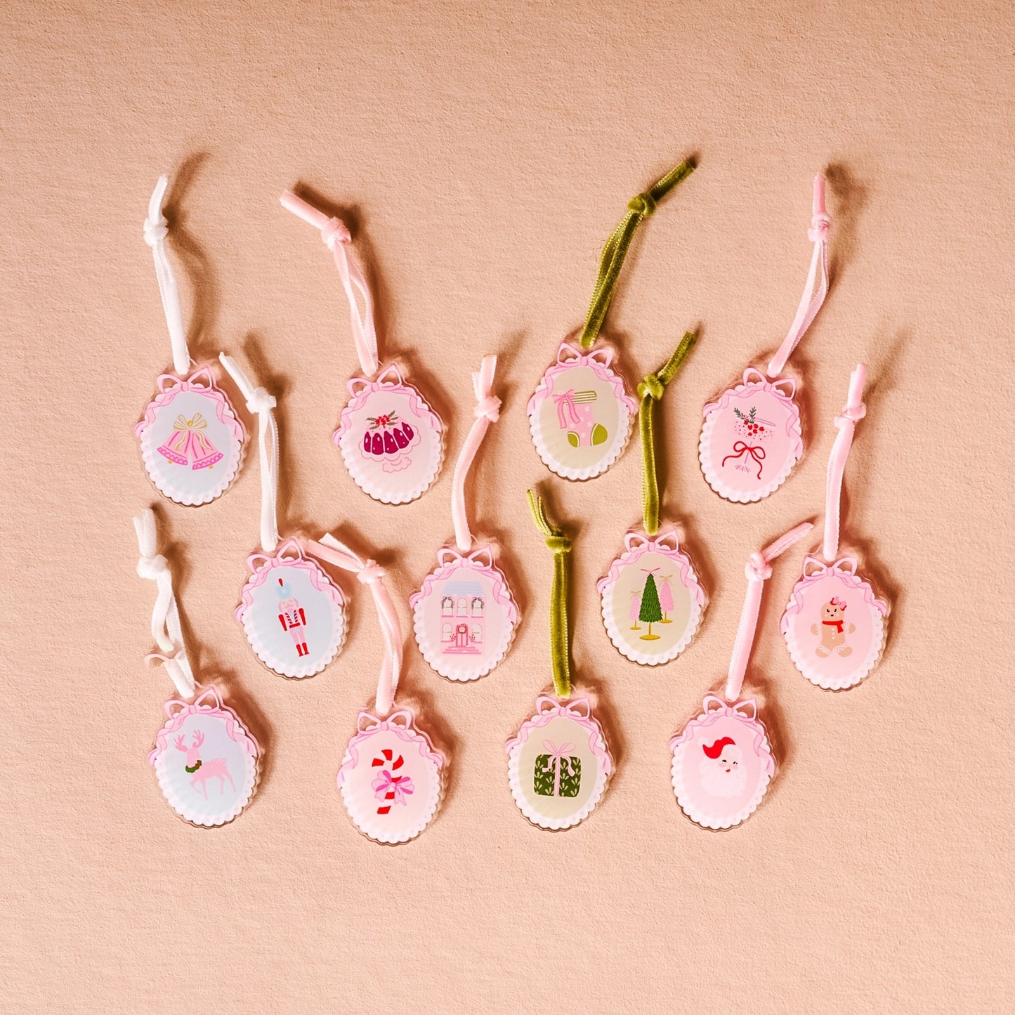 Holiday Advent Calendar + Mini Christmas Tree Bundle - Coquette Christmas Ornament Calendar