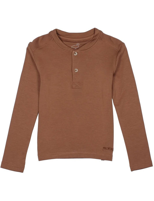 Boy's Shorline LS Henley - Walnut