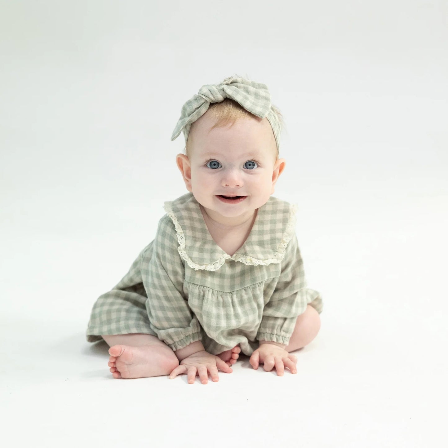 Mini Green Gingham - Peter Pan Collar Dres