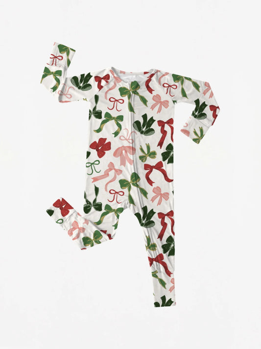 Wrapped In Bows - 2 way zipper romper