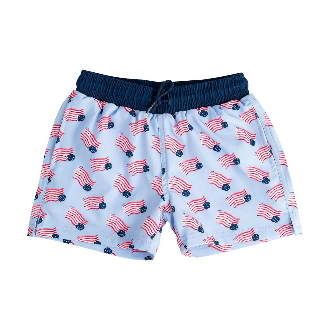 Boy's Boogie Board Swim Trunks - American Flag
