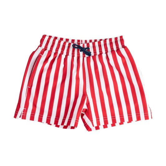 Boy's Boogie Board Swim Trunks - Red/White Stripe