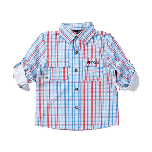 Boy's Fishing Shirt - Americana Plaid