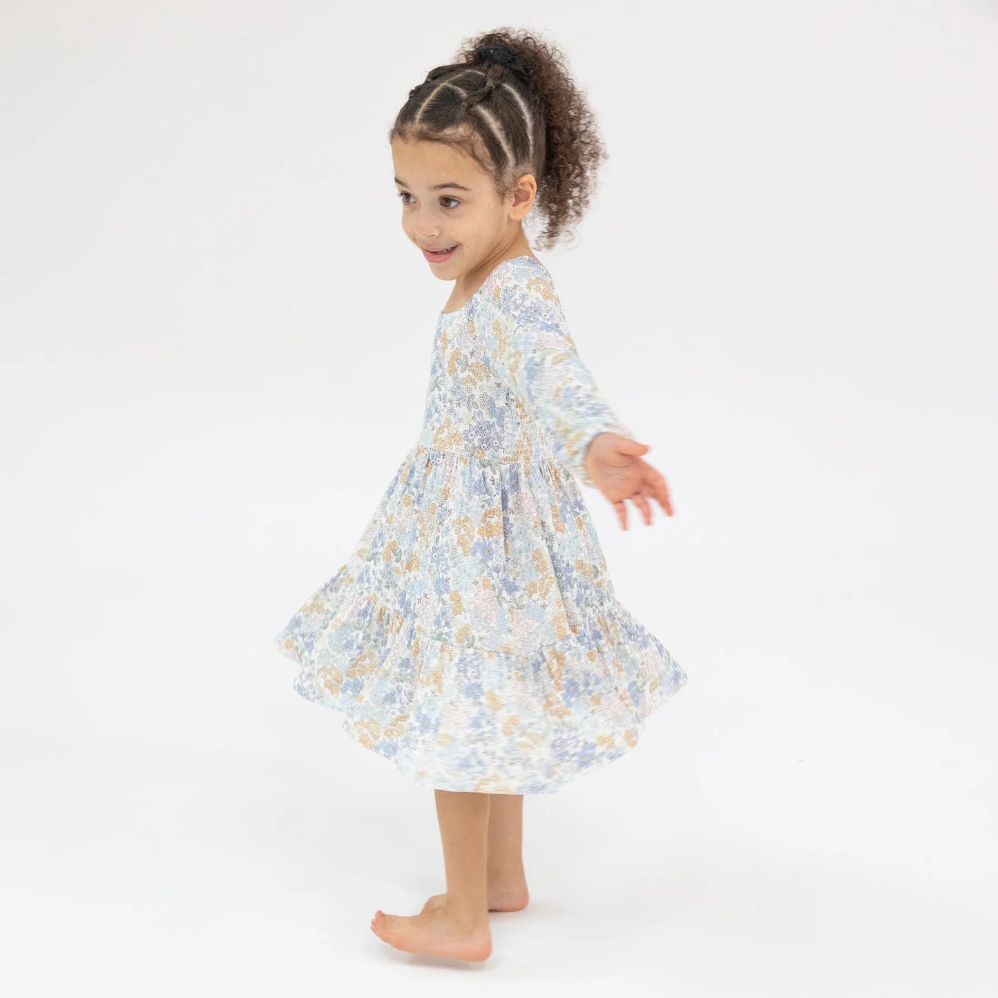 Edith's Floral Cap - Sleeve Dress And Rib Legging