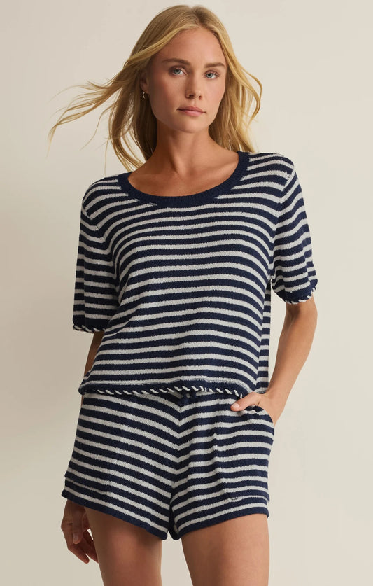 Patton Sweater Top - Navy Stripe