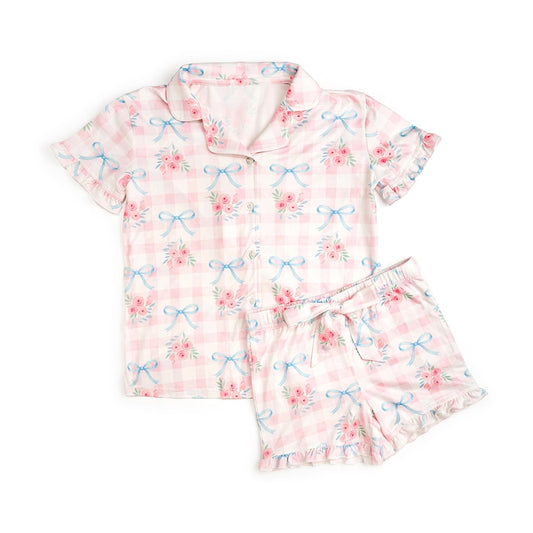 Girls Gingham Trellis Lounge Set