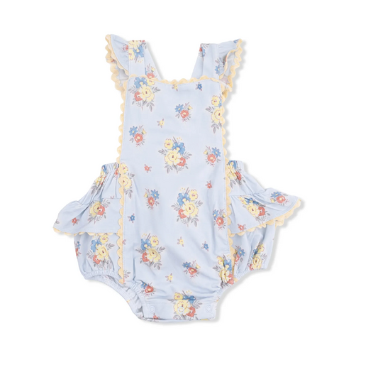 Ric Rac Ruffle Sunsuit - Country Floral