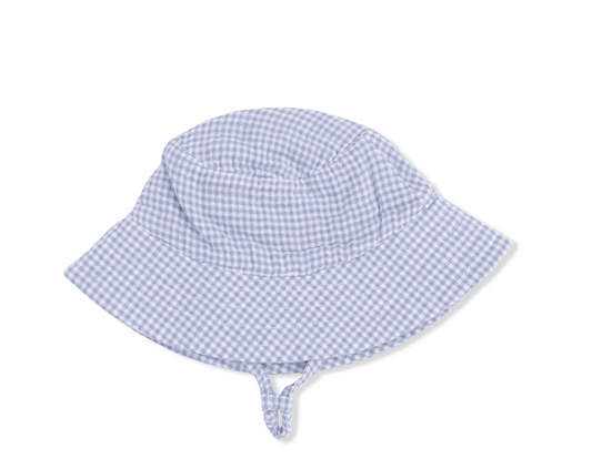 Bucket Hat - Blue Micro Gingham