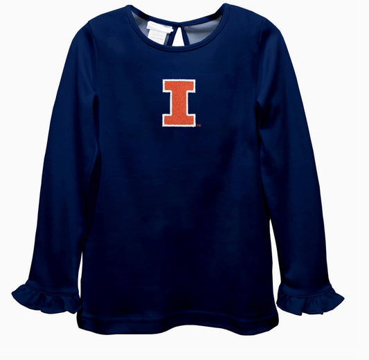 Illini Knit Long Sleeve Top - Navy