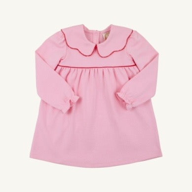 Long Sleeve Maude's Day Dress - Pier Party Pink/Richmond Red