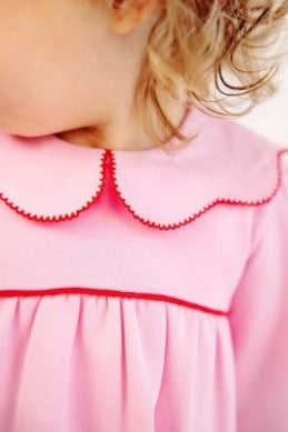 Long Sleeve Maude's Day Dress - Pier Party Pink/Richmond Red