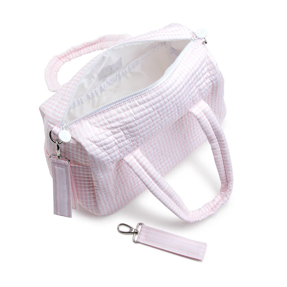 Quilted Stroller Bag - Pink Stripe