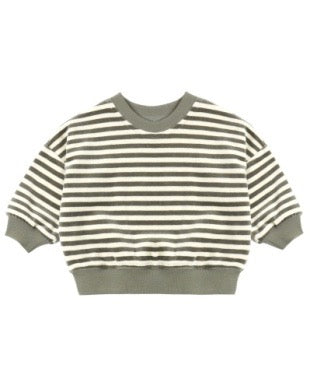 Velour Relaxed Sweatshirt - Spruce Stripe