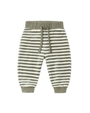 Velour Relaxed Sweatpants - Spruce Stripe