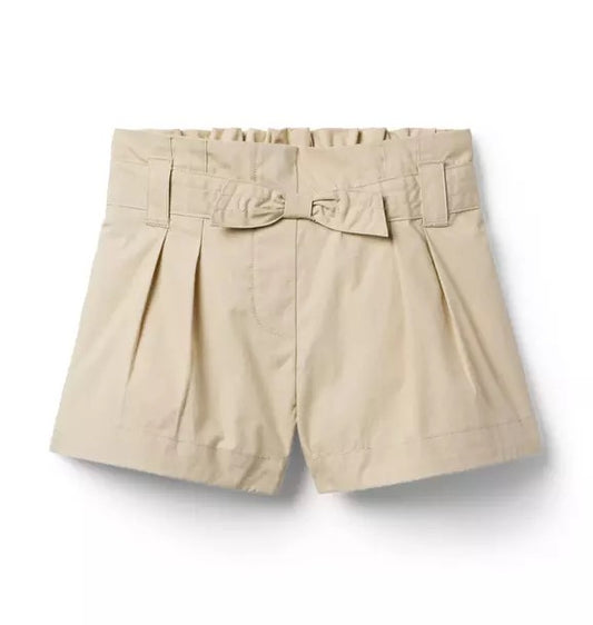 Paper Bag Waist Shorts - Khaki