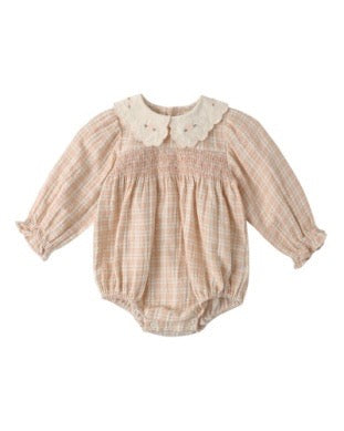 Callie Romper - Pink Plaid