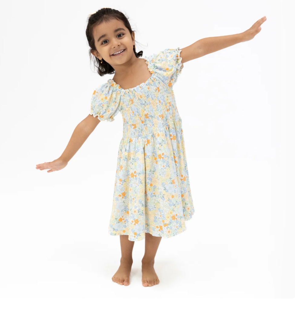 Smocked Twirly Dress - Georgia Floral