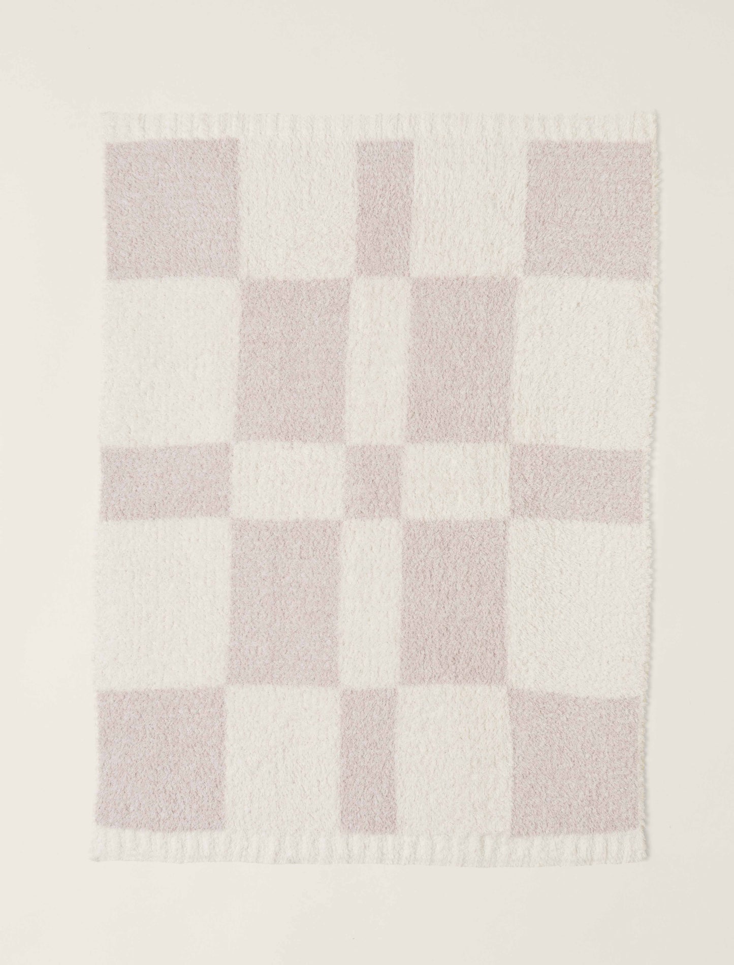 CozyChic Checkered Stroller Blanket - Chai-Cream