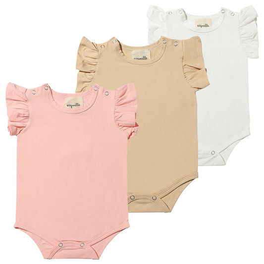 Ruffle Sleeve Onesie - 3 colors