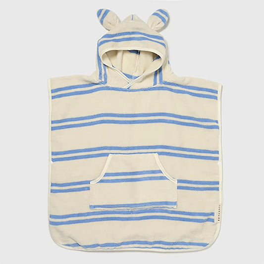Kids Hooded Towel - Seagull Blue Stripe