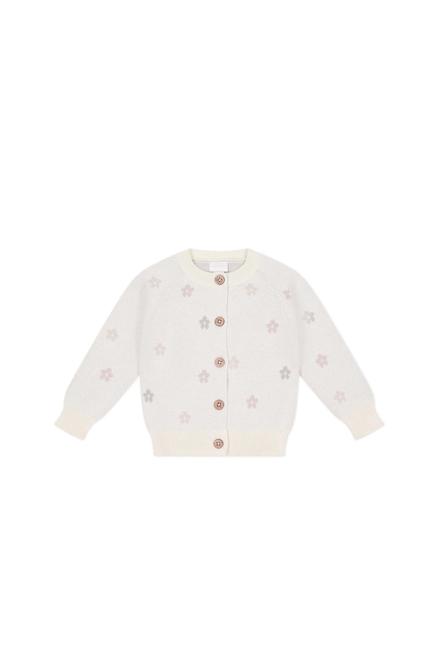 Harper Cardigan - Fifi Egret Jacquard