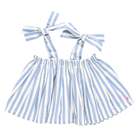 Girls Casey Top - Blue Stripe