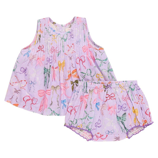 Jaipur 2-Piece Set - Lavender Watercolor Bows