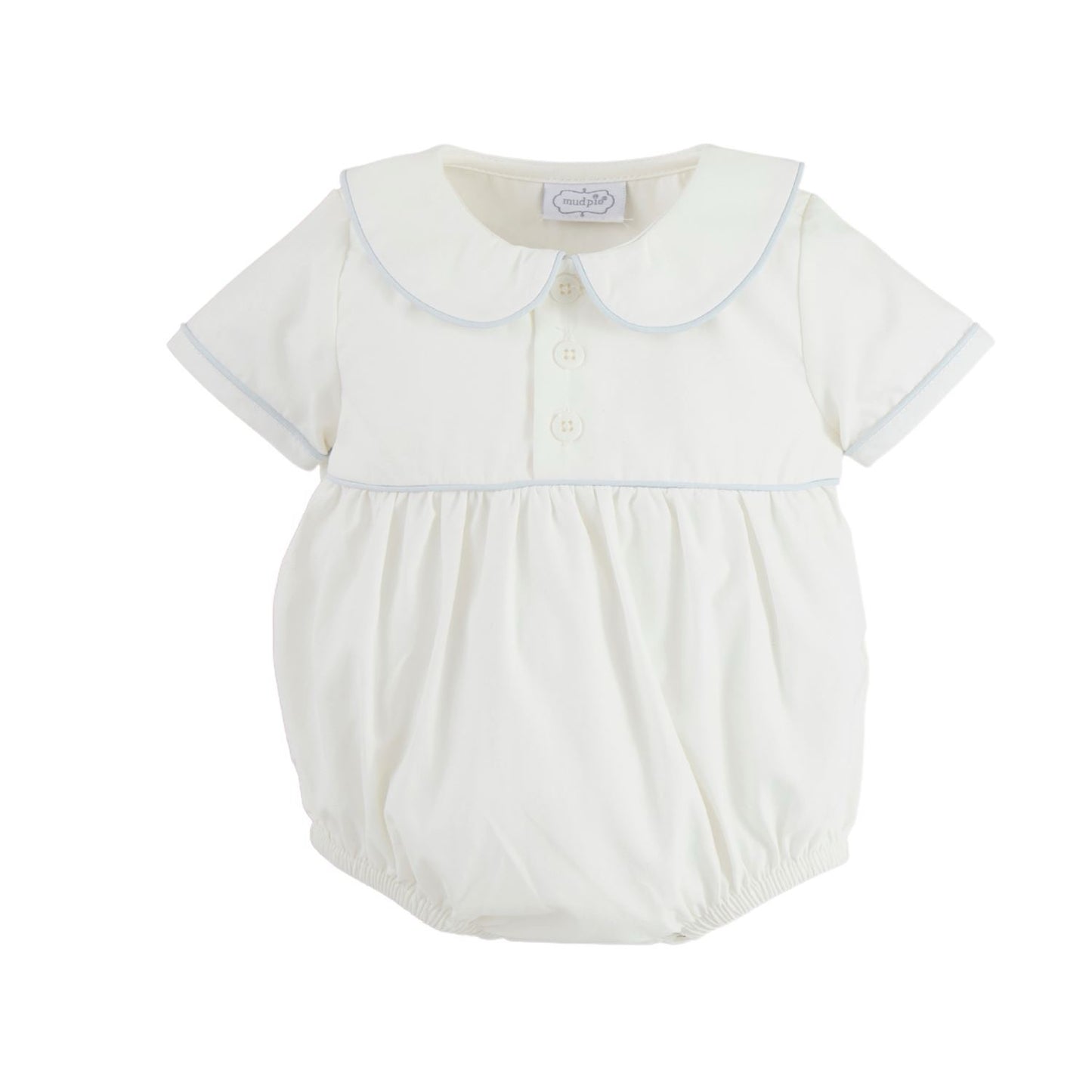 Ivory & Blue Collard Poplin Bubble