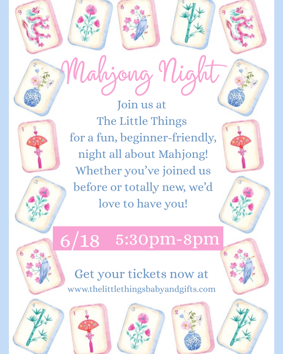 Mahjong Night 6/18