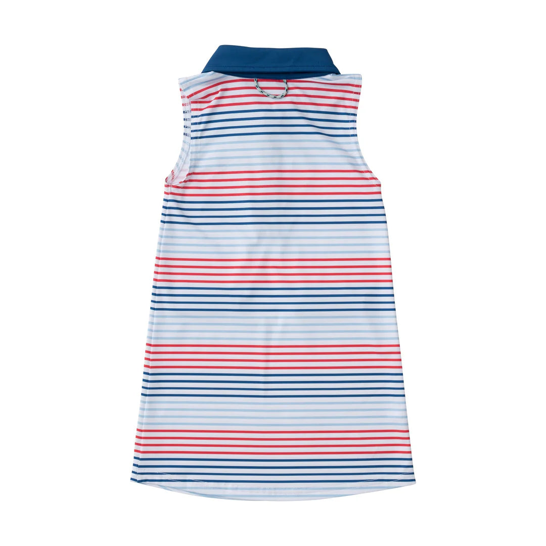 Sleeveless Polo Dress - American Stripe