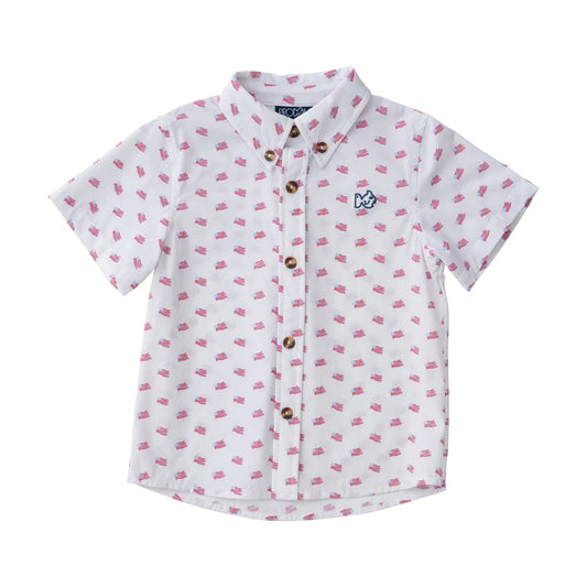 Short Sleeve Fishing Shirt - American Flag Print