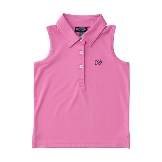 Sleeveless Polo Shirt - Fuchsia Pink